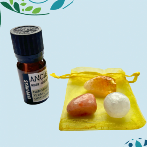 Essential Oil Blend & Crystals Set - Happiness & Joy