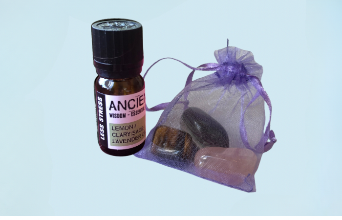 Essential Oil Blend & Crystals Set - Stress Relief - Image 2