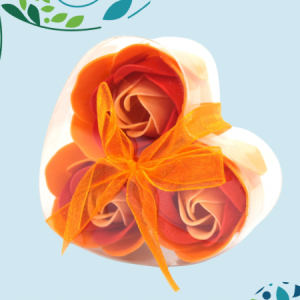 Soap Flower Heart Box (Set of 3) – Peach Roses
