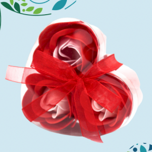 Soap Flower Heart Box (Set of 3) – Red Roses